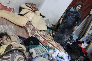 Místní dům po izraelské prohlídce v uprchlickém táboře Balata